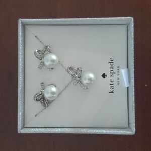 Kate Spade "All Tied Up" Earring Studs and Mini Pendant Set